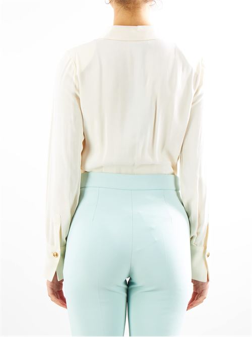 Crossover bodysuit-style blouse in viscose georgette fabric Elisabetta Franchi ELISABETTA FRANCHI | Shirt | CBT0241E2193